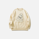 Cozy Streetwear Puppy Dog Knit Sweater