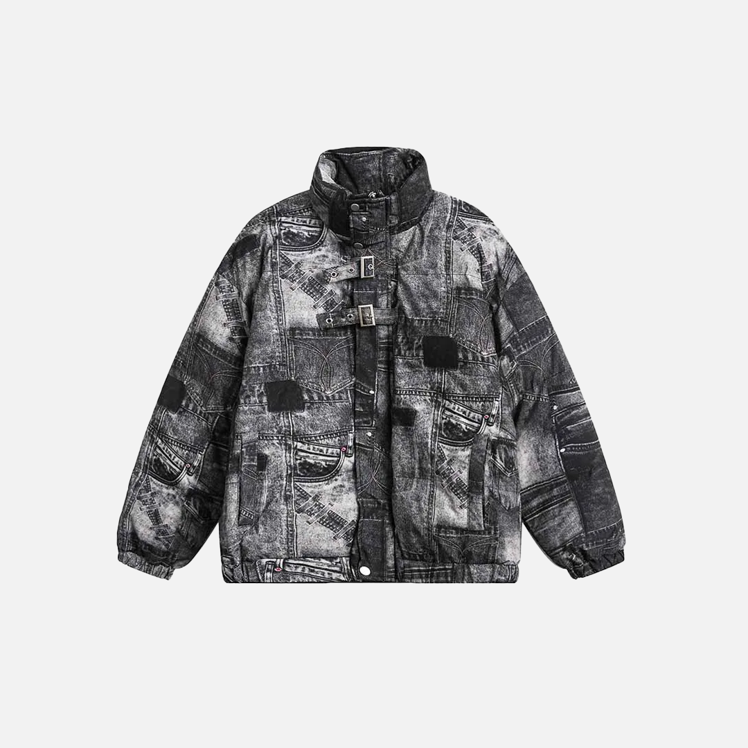 Minimalist Graffiti Printed Loose Hip Hop Jacket