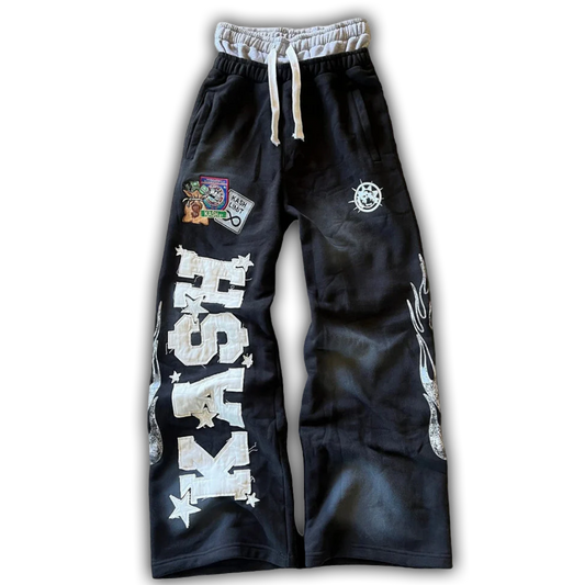 KASH Patch Sweatpants Black