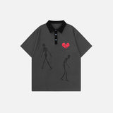 Broken Heart Skeleton Polo T-shirt