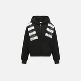 Polished Look Colorful Striped Hooded Sweatshirt