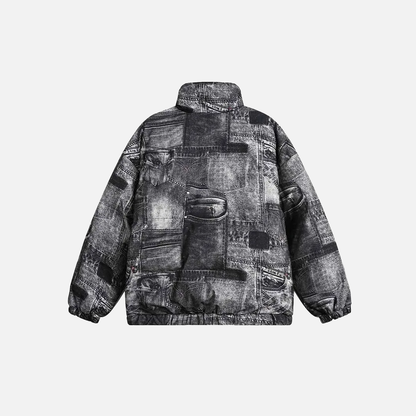Minimalist Graffiti Printed Loose Hip Hop Jacket