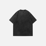 Oversized Streetwear Faded Angel Statue T-Shirt