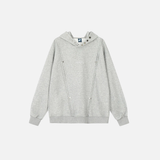Y2K Rivet Patchwork Black Hip Hop Hooded Sweatshirt
