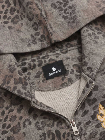 Leopard Script Graphic Sweatshirt; Leopard / M, Leopard / L, Leopard / XL
