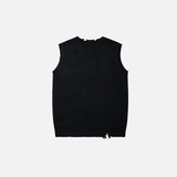 Gothic Oversized Skulls Graphic Sleevless Ripped Sweater
