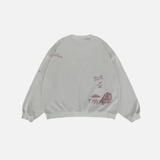 Tactical Oversized Graffiti Printed Sweatshirt