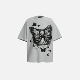 Y2K Stylish Urban Sweet Cat Print Cotton T-Shirt