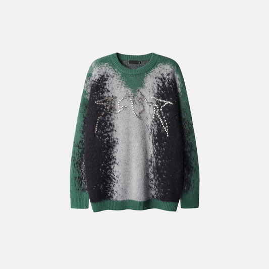 Rivet Gradient Hip Hop Knitted Sweater