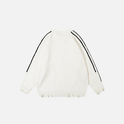 Letter Ripped Sweater