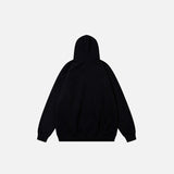 Solid Color Graphic Print Hoodie