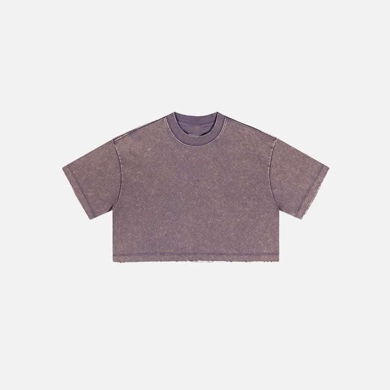 Women's Washed Stitching Crop Top
