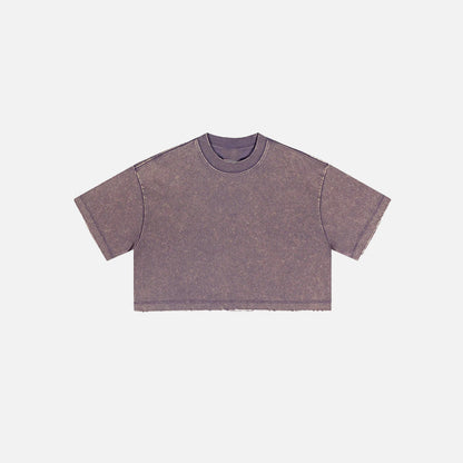 Women's Washed Stitching Crop Top