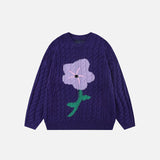 Midnight Navy Flower Print Sweater