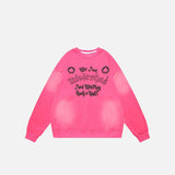 Letter Embroidery Washed Sweatshirt