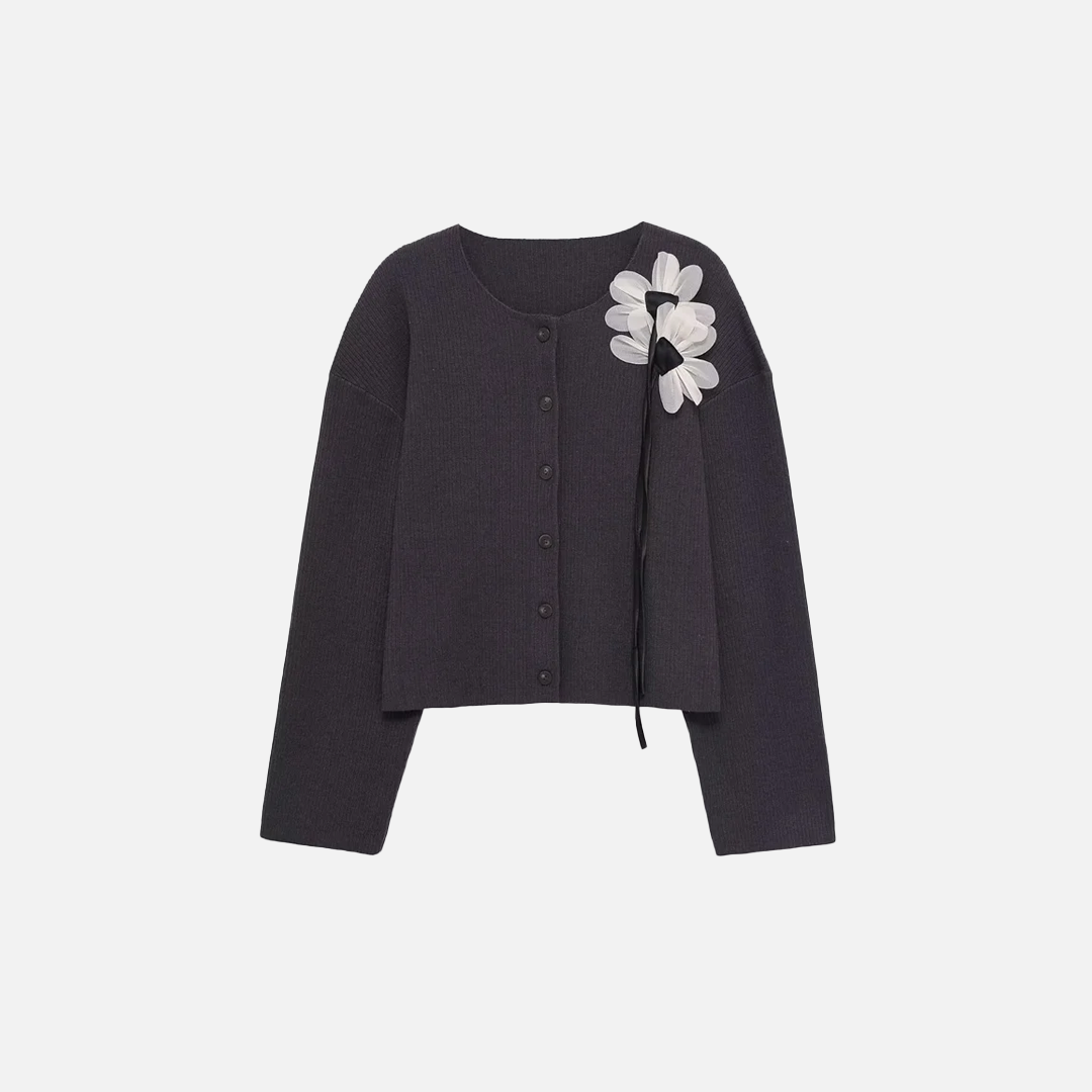 Y2K Versatile Autumn Floral Thread Cardigan
