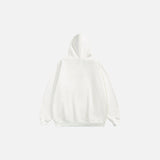Back view of the wjite Butterfly Printed Loose Hoodie in a gray background
