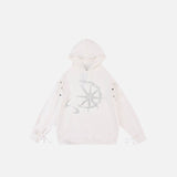 Rhinestone Graphic Print Hoodie