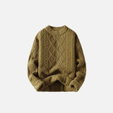 Loose Solid Color Crewneck Sweater