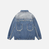 Embroidery Star Patch Washed Denim Jacket