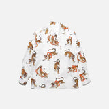Loose Tiger Print Plaid Shirt
