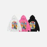 Cartoon Graphic Rainbow Loose Hoodie