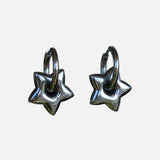 Geometric Charm Hoop Earring