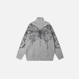 Splattered Butterfly High Collar Sweater