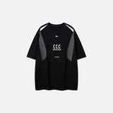 Front view of the black Performance Activewear T-shirt in a gray background