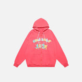 Loose Letter Printing Zip-up Hoodie