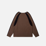 Oversized Splicing Color Long Sleeve T-shirt
