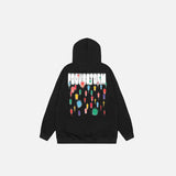 Firework Letter Print Hoodie