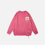 Flower Pocket Oversized Sweater
