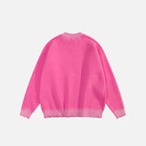 Star Knitted Graphic Ripped Sweater