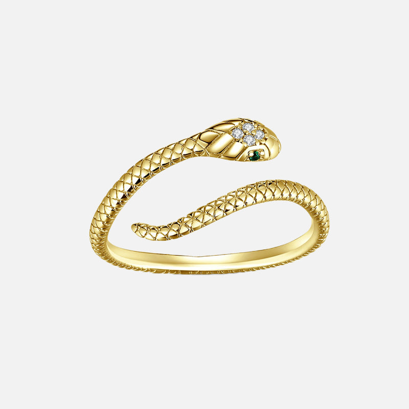 Snake 925 Sterling Silver Platinum Plated Ring