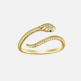 Snake 925 Sterling Silver Platinum Plated Ring