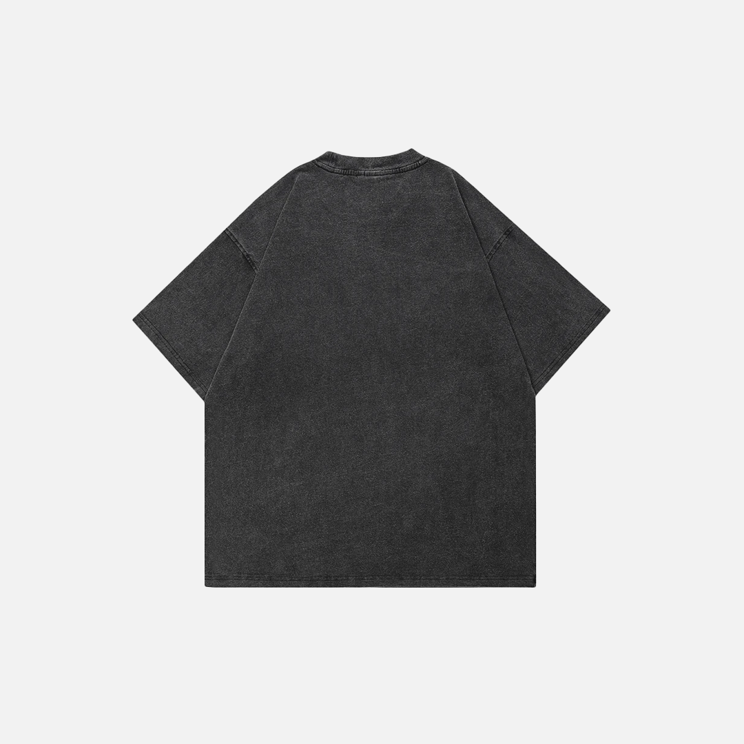 Faded Black Funny Green Face T-Shirt