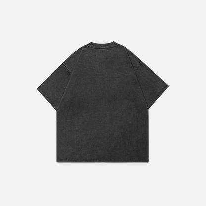 Faded Black Funny Green Face T-Shirt
