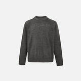 Front view of the gray Classic Crew Neck Sweater in a gray background
