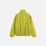 Solid Stand Collar Windbreaker Jacket