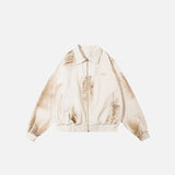 Loose Patchwork Zip-up Jacket