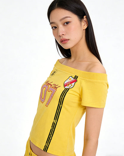 Vintage Off-Shoulder Sport Tee