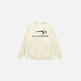 Front view of the apricot Modern Romanticism Sweatshirt in a gray background