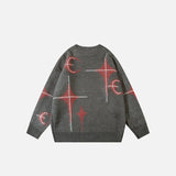 Star Moon Graphic Knitted Sweater