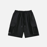 Polyester Mid-waist Solid Shorts