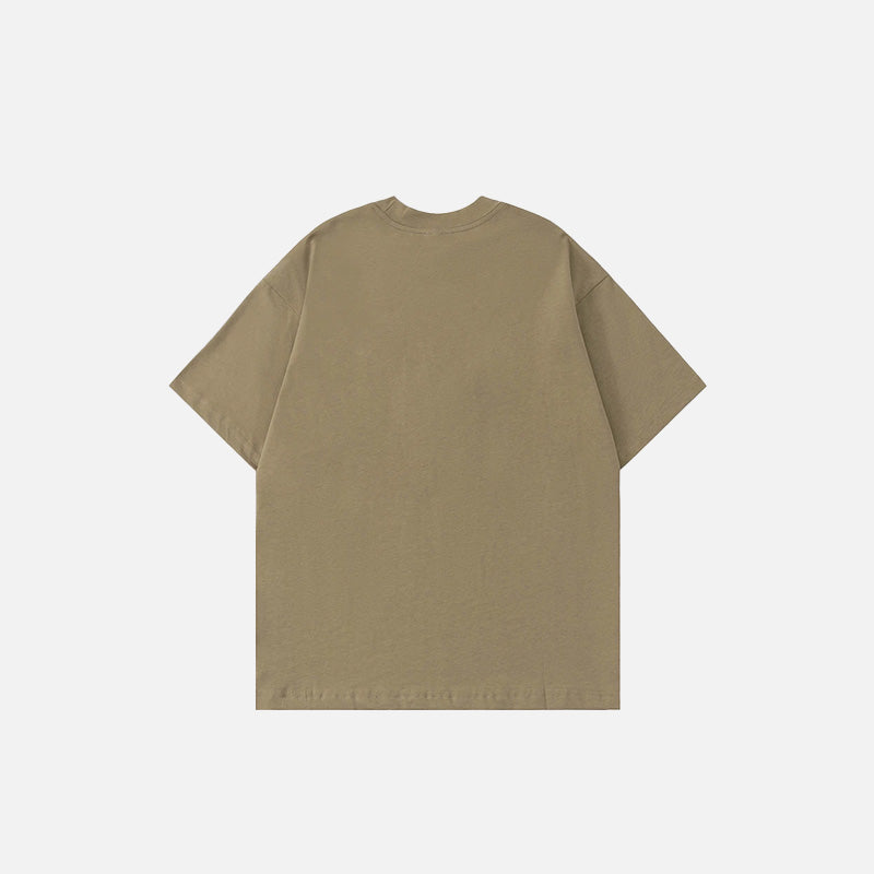 Back view of the green Y2K Butterfly Embroidery T-Shirt in a gray background 