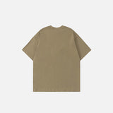 Back view of the green Y2K Butterfly Embroidery T-Shirt in a gray background 