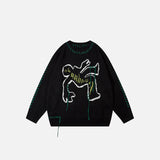 Loose Falling Person Knitted Sweater
