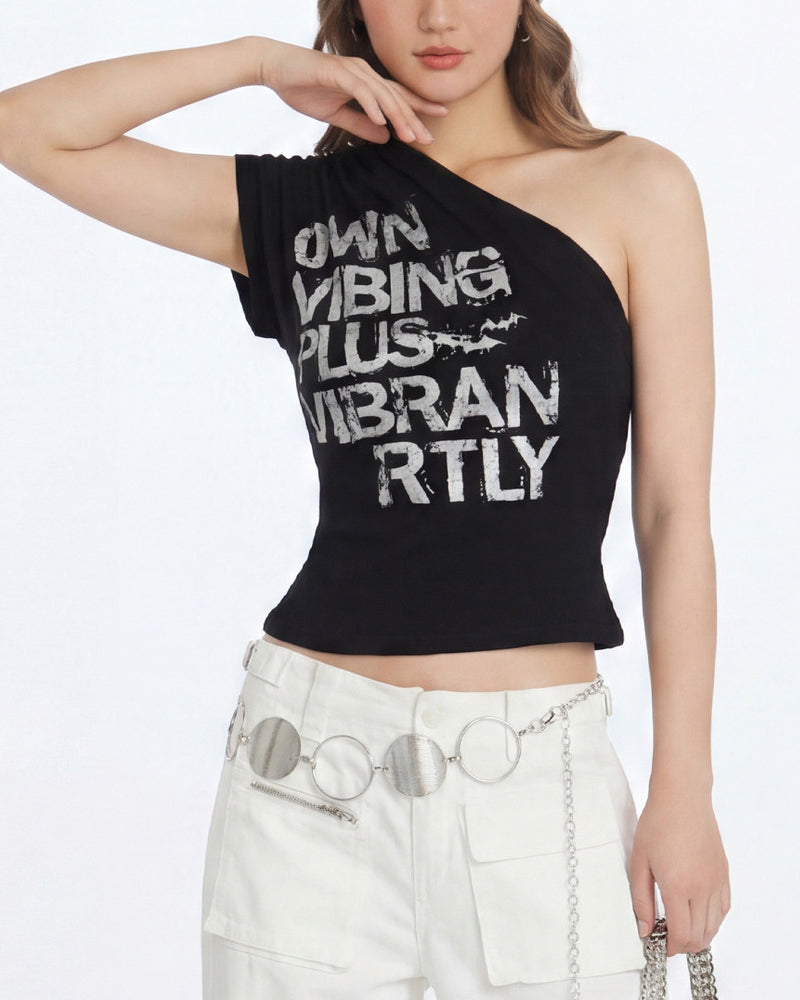 One-Shoulder Fitted Tank Top