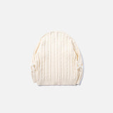 Back view of the apricot Chunky Textured Knit Sweater in a gray background
